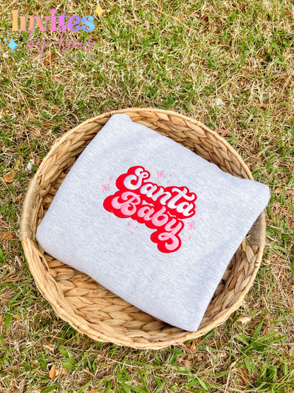 Santa Baby Embroidered Crewneck Sweatshirt